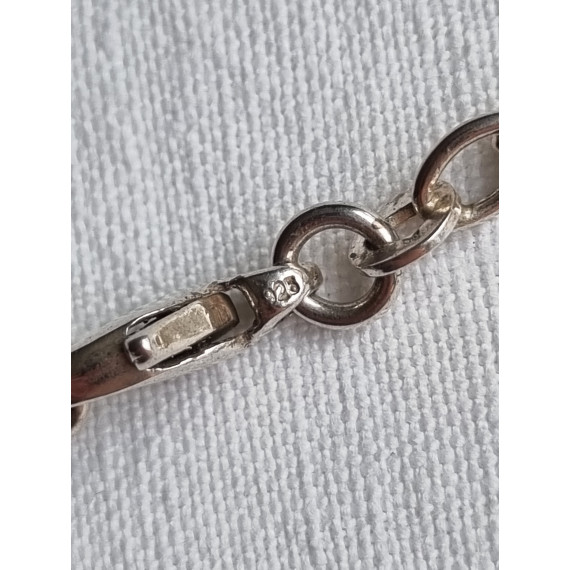 Grovt anker kjede ca 45 cm, i 925 lett oksidert sølv, ca 3 mm bredt