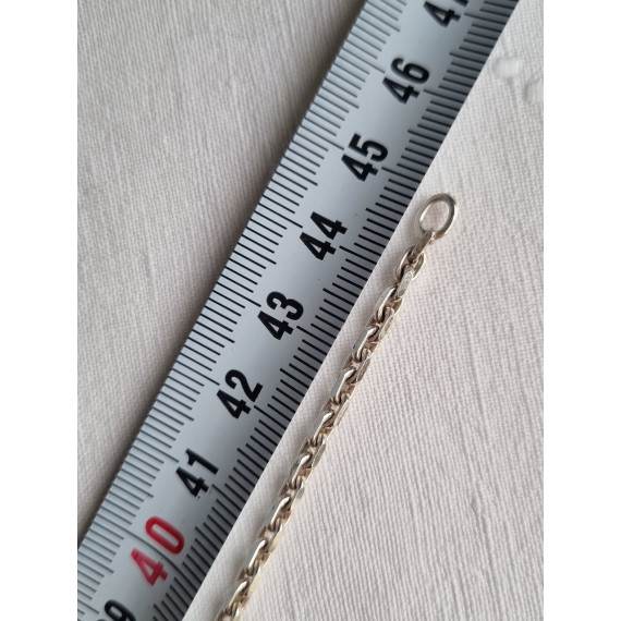 Grovt anker kjede ca 45 cm, i 925 lett oksidert sølv, ca 3 mm bredt