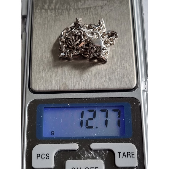 Grovt anker kjede ca 45 cm, i 925 lett oksidert sølv, ca 3 mm bredt