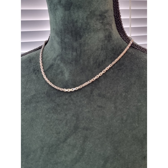 Grovt anker kjede ca 45 cm, i 925 lett oksidert sølv, ca 3 mm bredt