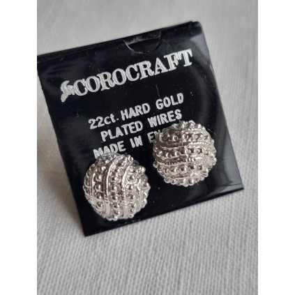 Vintage Corocraft øredobber, ubrukt 22 ct gull belagte øredobber, ut
