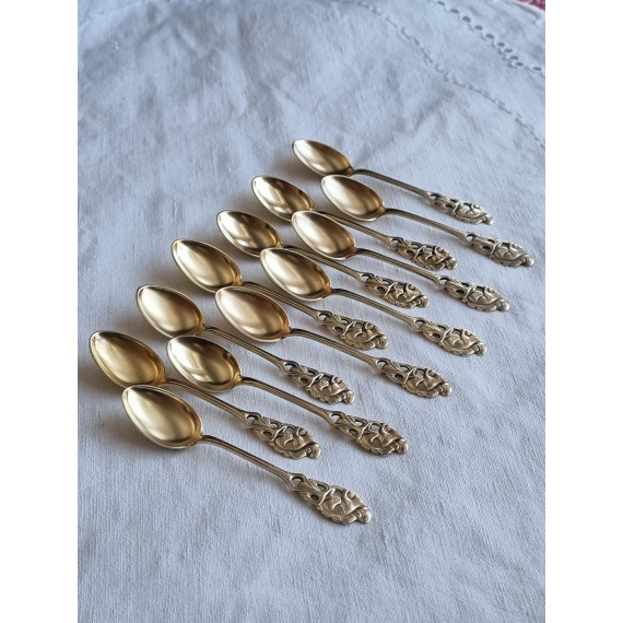 Ekorn forgylt kaffeskje ca 9,5 cm