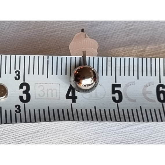 Ubrukt sølvblanke kule øredobber, fra Malling i København fra 1980-90-tallet