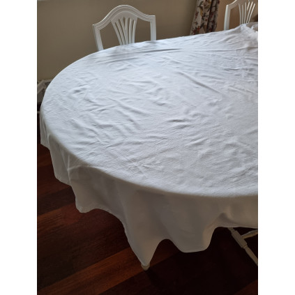 Hvit, solid 100% bomullsduk, restaurant duk 140 x 210 cm, ren og pen