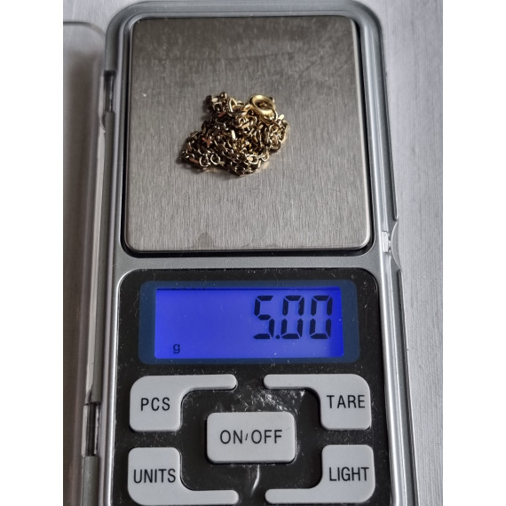 Grovt anhengskjede i 585 anker, ca 39 cm langt, 5 gram