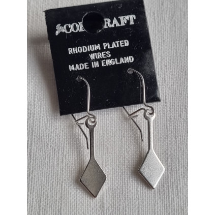 Vintage Corocraft øredobber, rhodium belagte hengende rutere