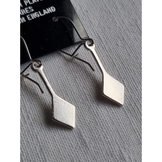 Vintage Corocraft øredobber, rhodium belagte hengende rutere