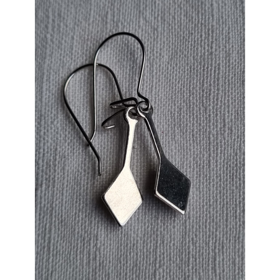 Vintage Corocraft øredobber, rhodium belagte hengende rutere