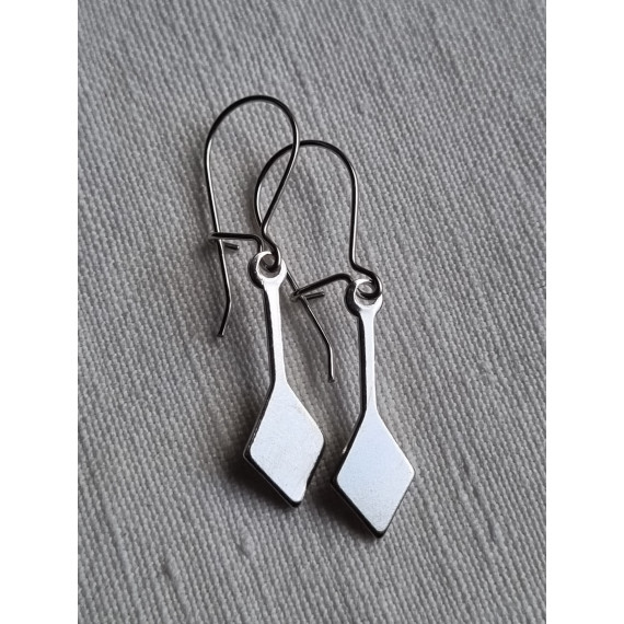 Vintage Corocraft øredobber, rhodium belagte hengende rutere