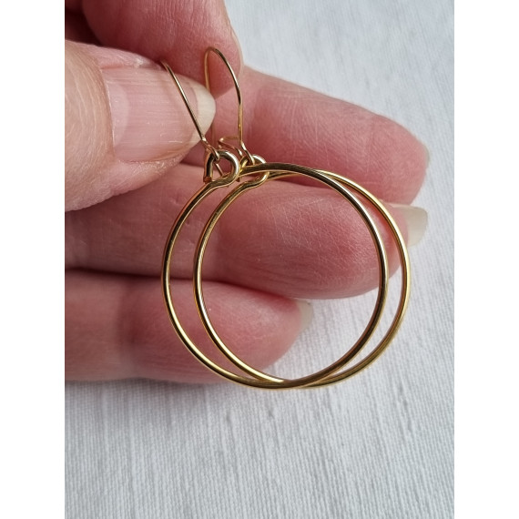 Vintage Corocraft øredobber, ubrukt 22 ct gull belagte, hengende ringer