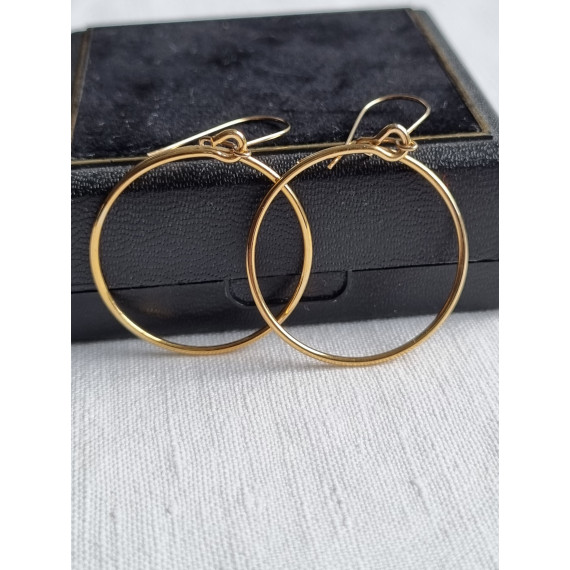 Vintage Corocraft øredobber, ubrukt 22 ct gull belagte, hengende ringer