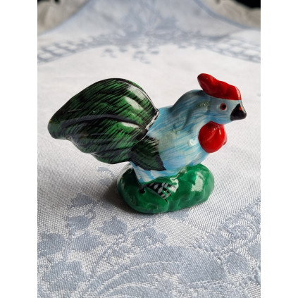 Malt keramikk, Blå hane, grønn stjert, grønn base