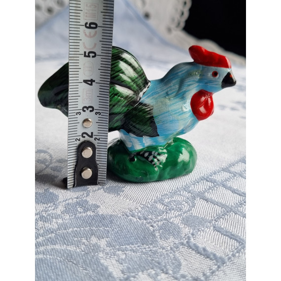 Malt keramikk, Blå hane, grønn stjert, grønn base