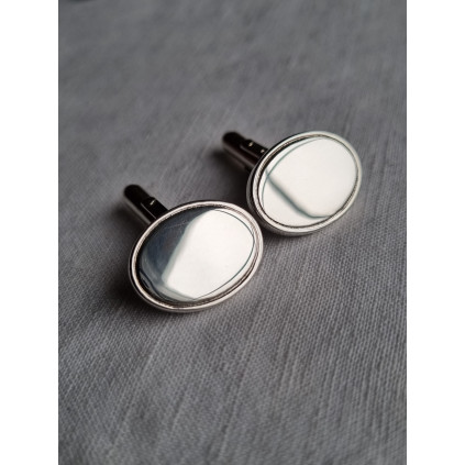 Ovale mansjettknapper i sølv, nye og ubrukte, i 925 S