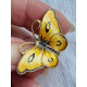 Gul, sort og oransje sølv emalje sommerfugl nål fra OPRO