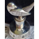 D-A antikk helletut i sølv, med nydelig formet fugl som lokk, og kork
