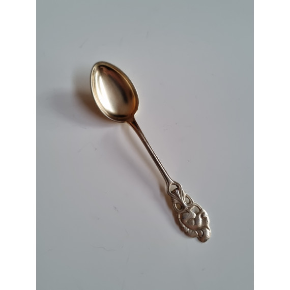 Ekorn forgylt kaffeskje ca 9,5 cm