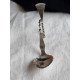 Festbordsølv strøskje, antikk sølvskje med loop, ca 11 cm, stemplet J.J.