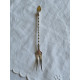 Festbordsølv, ubrukt koldtgaffel, fra Sylvsmidja, 13,5 cm + løv