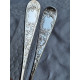 Fem vakre, antikke sølvskjeer av Anthonius Frisch, ca 14 cm