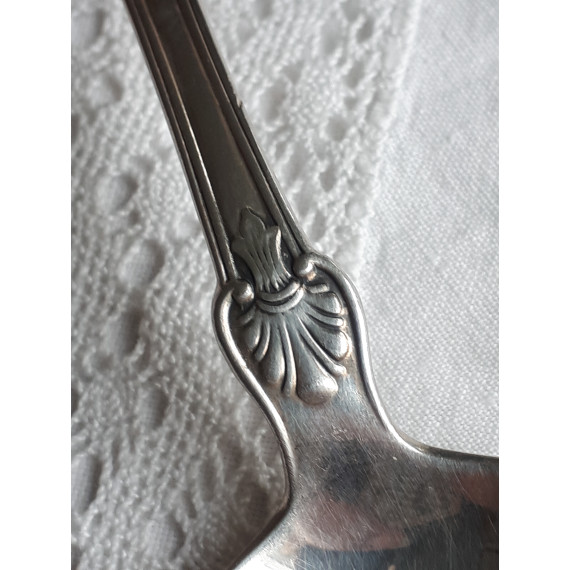 Bankett gammel fasong stor sølvskje, 20 cm, med gravering