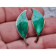 Sølv emalje øredobber grønne blader av Willy Winnæs, D-A