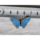Vakker liten blå sølv emalje sommerfugl med detaljer, fra Thune
