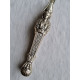 Antikk sølv 17/1800 t. serveringsklype m fruktbarhet symbol ca 15,8 cm