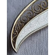 Nydelig sølv emalje brosje, m gjennombrutt design, NAJ