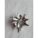 Øredobber, antatt i sølv, stjerneformet med turkis kule i midten