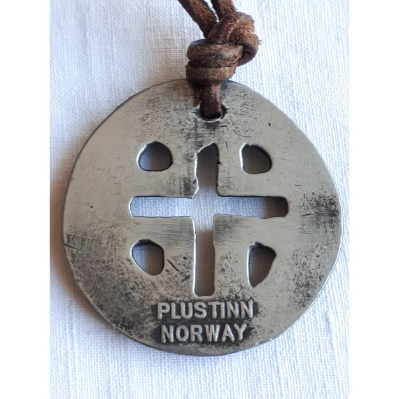 Plustinn Norway, pewter necklace. Vintage halskjede i skinnlenke og tinn