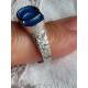 Kraftig sølv emalje ring i kobolt blå emalje og 925S av Arne Nordlie