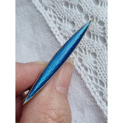 Flott, liten og blå sølv emalje nål