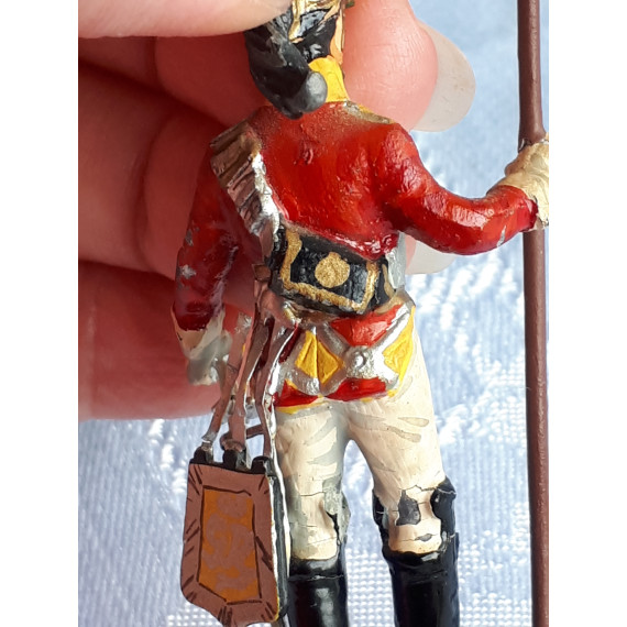 Tinnsoldat, tinn soldat Napoleon krigen 1815 Britisk soldat, flaggbærer 11,5 cm