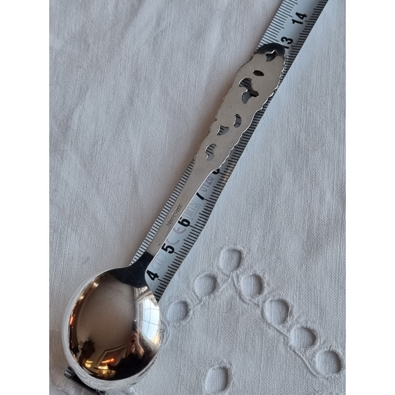 Telesølv isskje, syltetøyskje, ca 13 cm