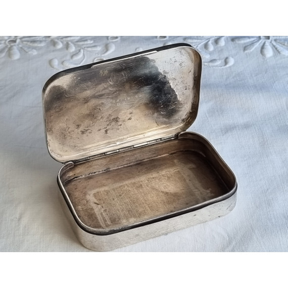 Solid snusdåse, skrin i sølv, sølvskrin fra Tostrup, 1942