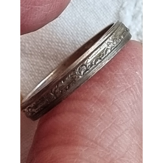 Vintage sølv ring, ca strl 51 i 925 sølv, nydelig mønster rundt